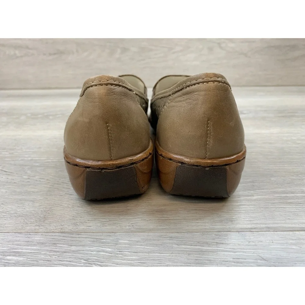Rieker Women's Brown Leather Perforated Slip On Loafers Size 39 EU 8 US Shoes